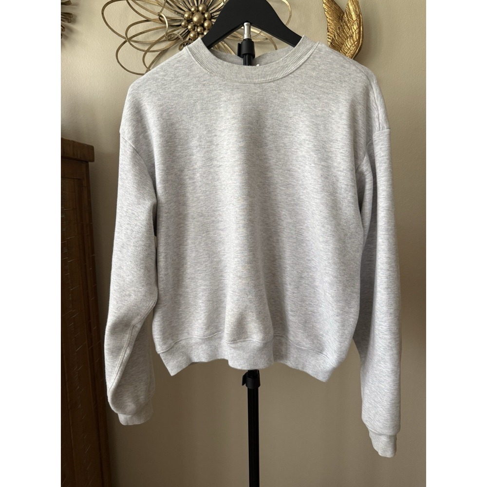 SKIMS Cotton Fleece Classic Crewneck Sweatshirt M Light Heather Grey Gray